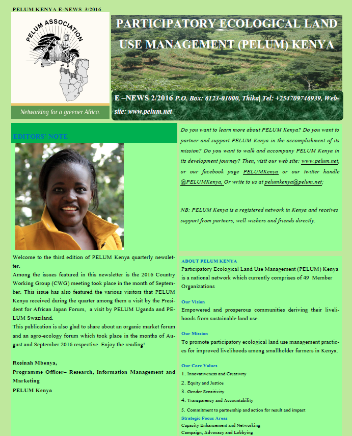 Issue #3 2016 PELUM Kenya Newsletter