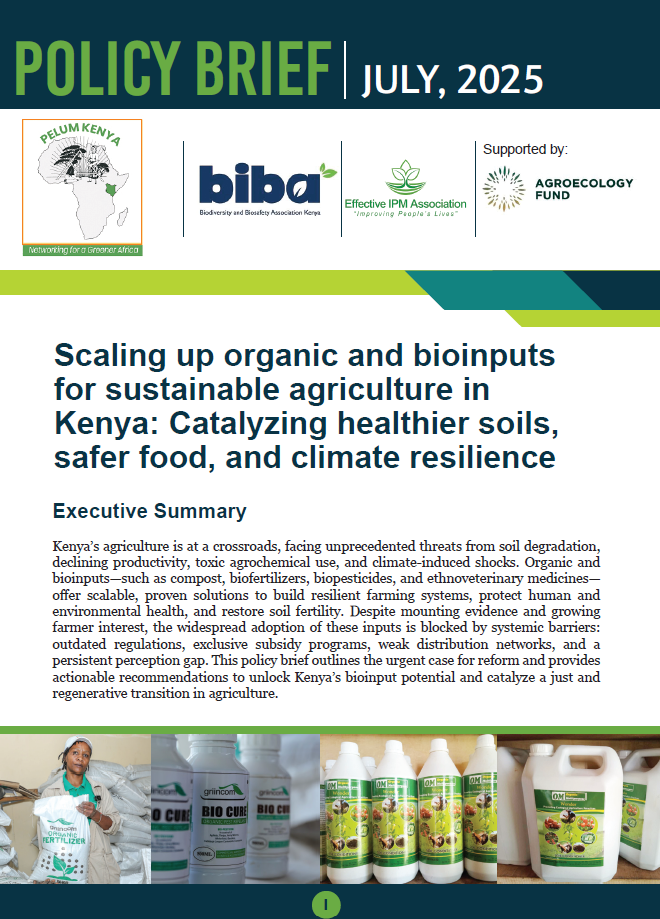 Policy Brief Scaling up organic and Bioinputs for Sustainable Agriculture in Kenya